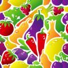 Outlined Fruits and Vegetables